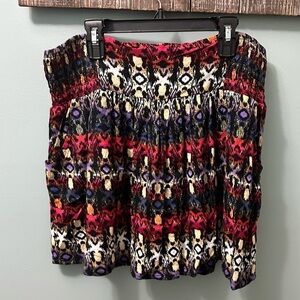 Xhiliration colorful pleated flippy skirt large